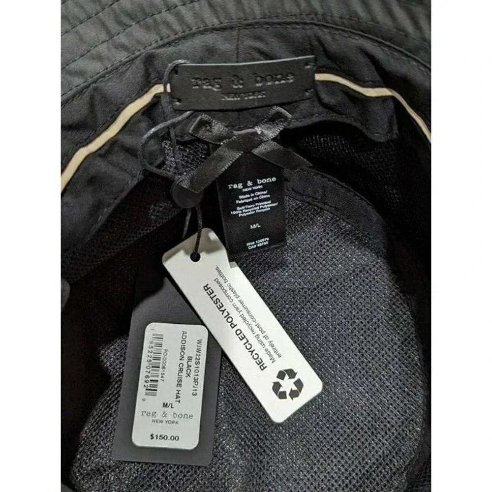 Rag & Bone Women's Black Addison Cruise Beach Hat Size M/L (MSRP $150)